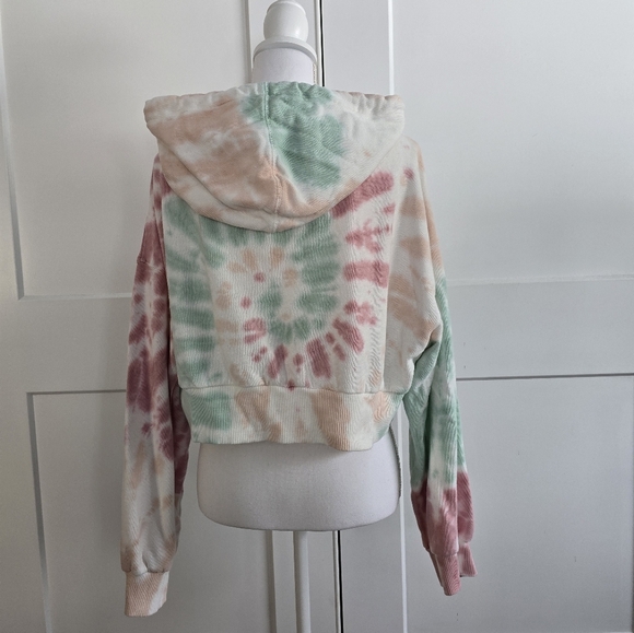 Aeropastale Tie-Dye Hoodie Sweatshirt - Pink, Green, Cream - Picture 9 of 12